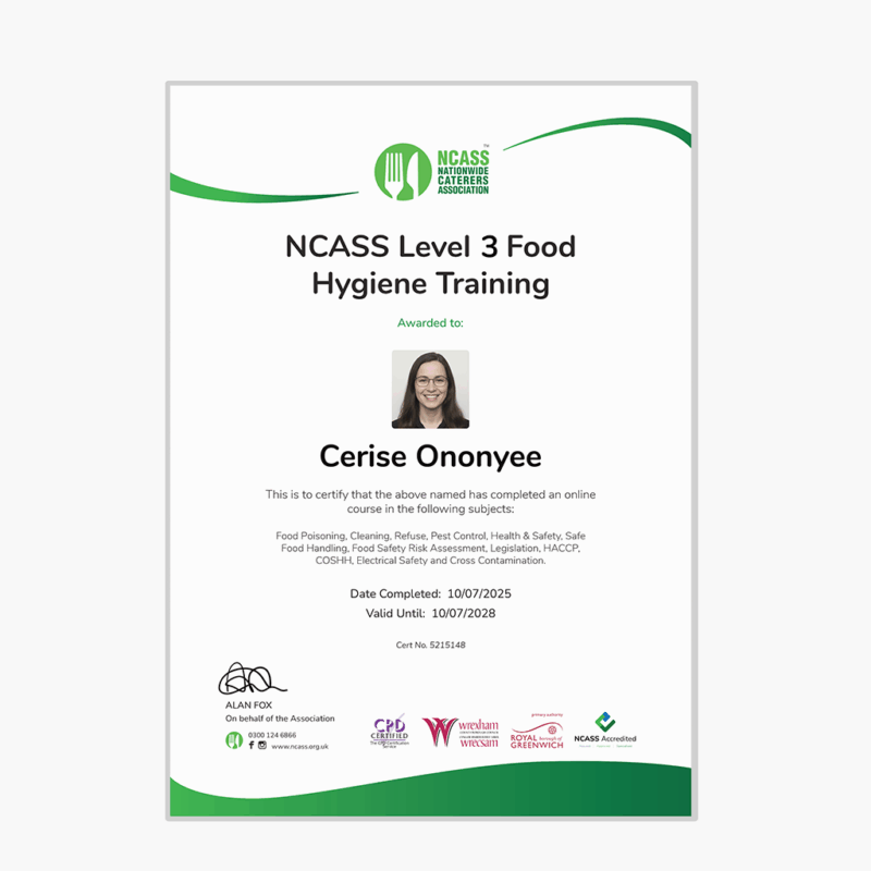 Level 3 food hygiene certificate online training eho approved - certificate included